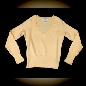 Banana Republic V-neck Sweater Italian Marino wool blend S